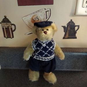 VINTAGE TY MULLIGAN BEANIE - GOLFING BEAR - RETIRED COLLECTIBLE EUC